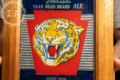 Vintage Framed Schmidt's Tiger Head Ale ROG Sign