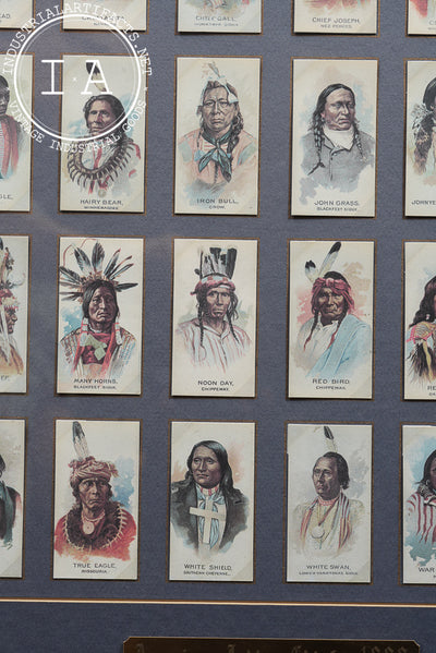 Framed Reproduction "American Indian Chiefs" Tobacco Card Set