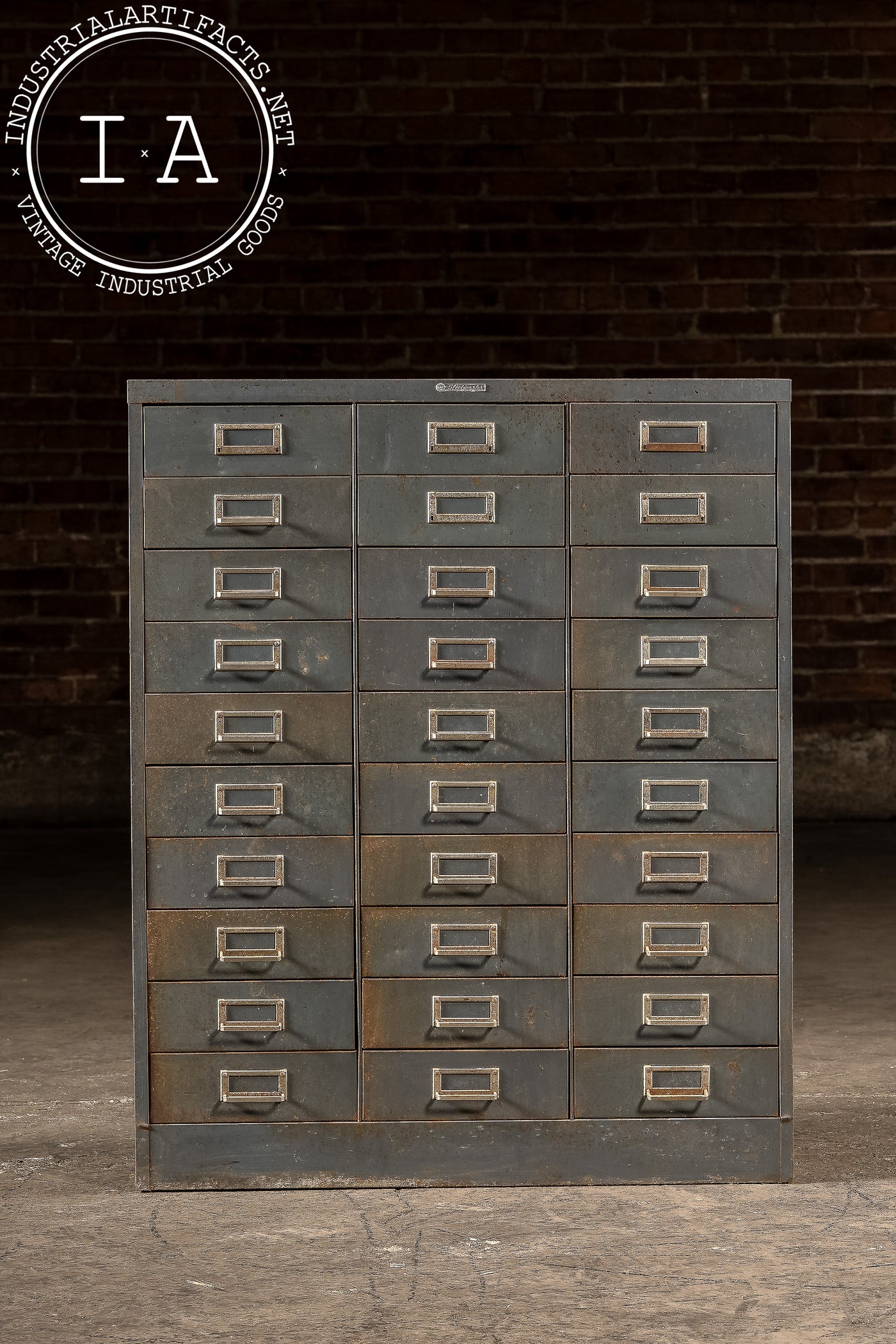 Vintage Industrial 30-Drawer Cabinet in Grey by Steelmaster