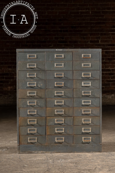 Vintage Industrial 30-Drawer Cabinet in Grey by Steelmaster