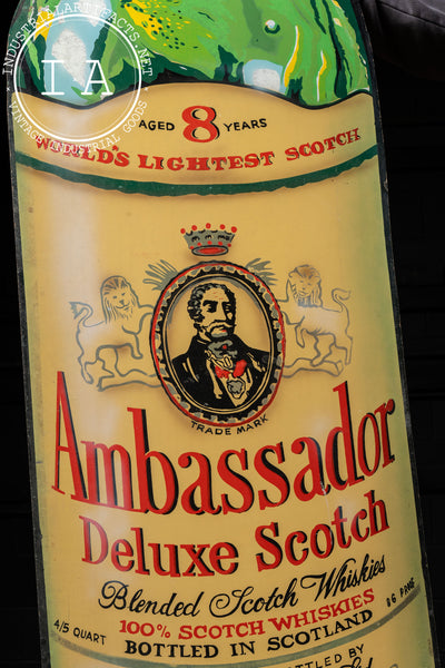 Vintage Oversize Ambassador Scotch Figural Masonite Sign