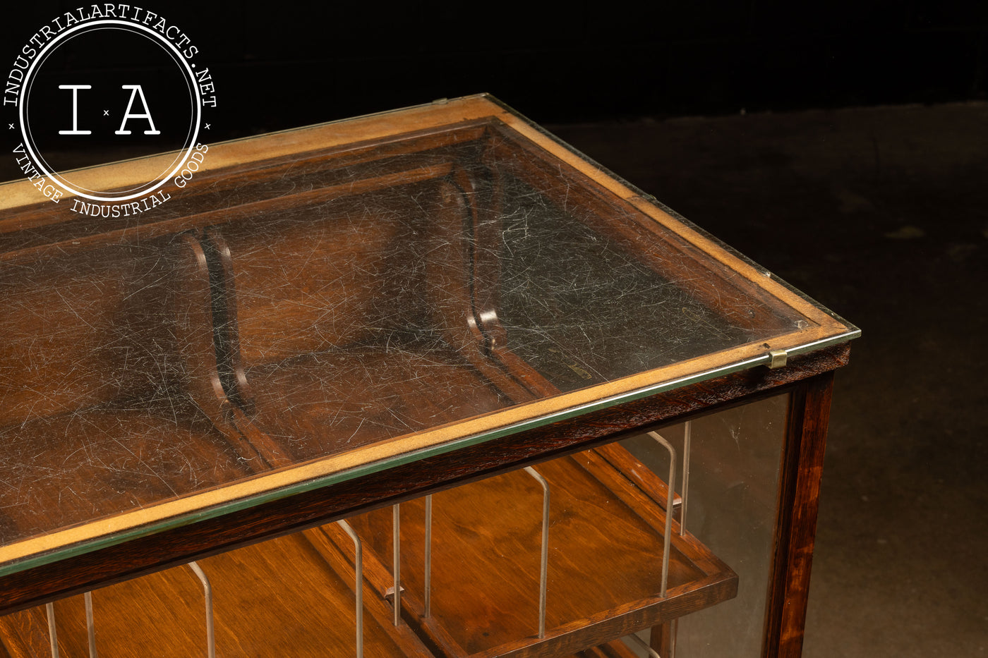 Early Haberdashery Oak and Glass Display Case with Drawers