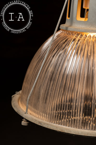Vintage Industrial Holophane Ceiling Mount Light