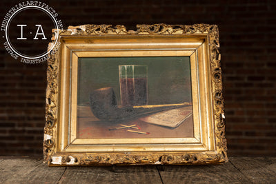 Pipe with Merlot | Framed Oil On Canvas, Signed and Dated