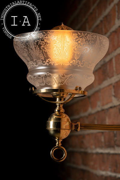 Victorian Revival Figural Brass Wall Sconce with Dragon Motif