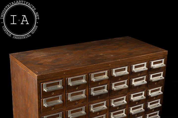 Vintage 60-Drawer Walnut Card Catalog – Industrial Artifacts