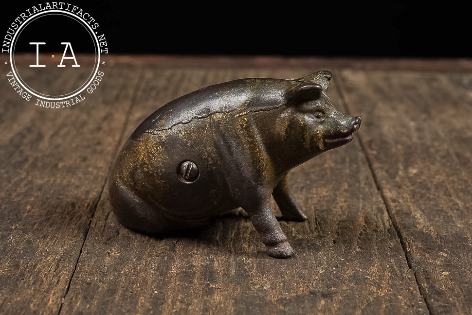 Antique Cast Metal Pig Bank by A. C. Williams