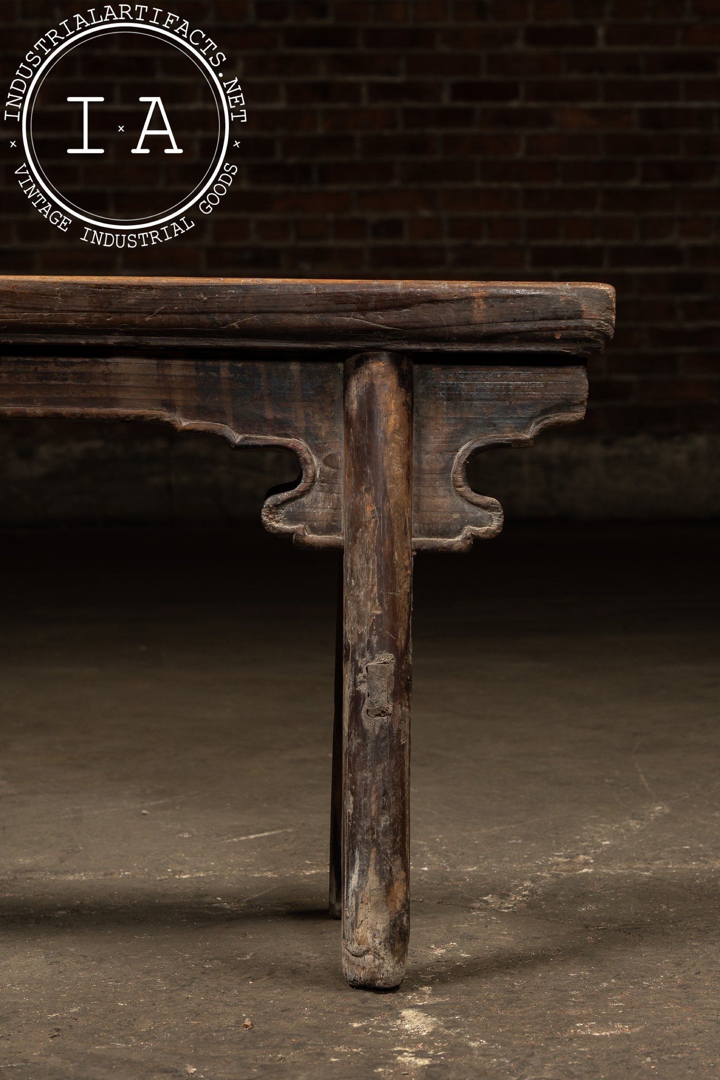 Late 19th Century Rustic East Asian Wooden Prayer Bench