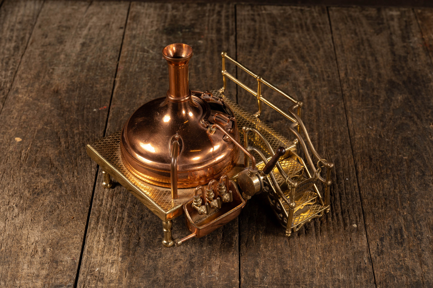 Vintage Miniature Copper and Brass Brewery Vat Model