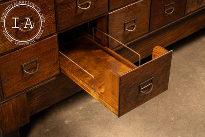 Early Haberdashery Oak and Glass Display Case with Drawers