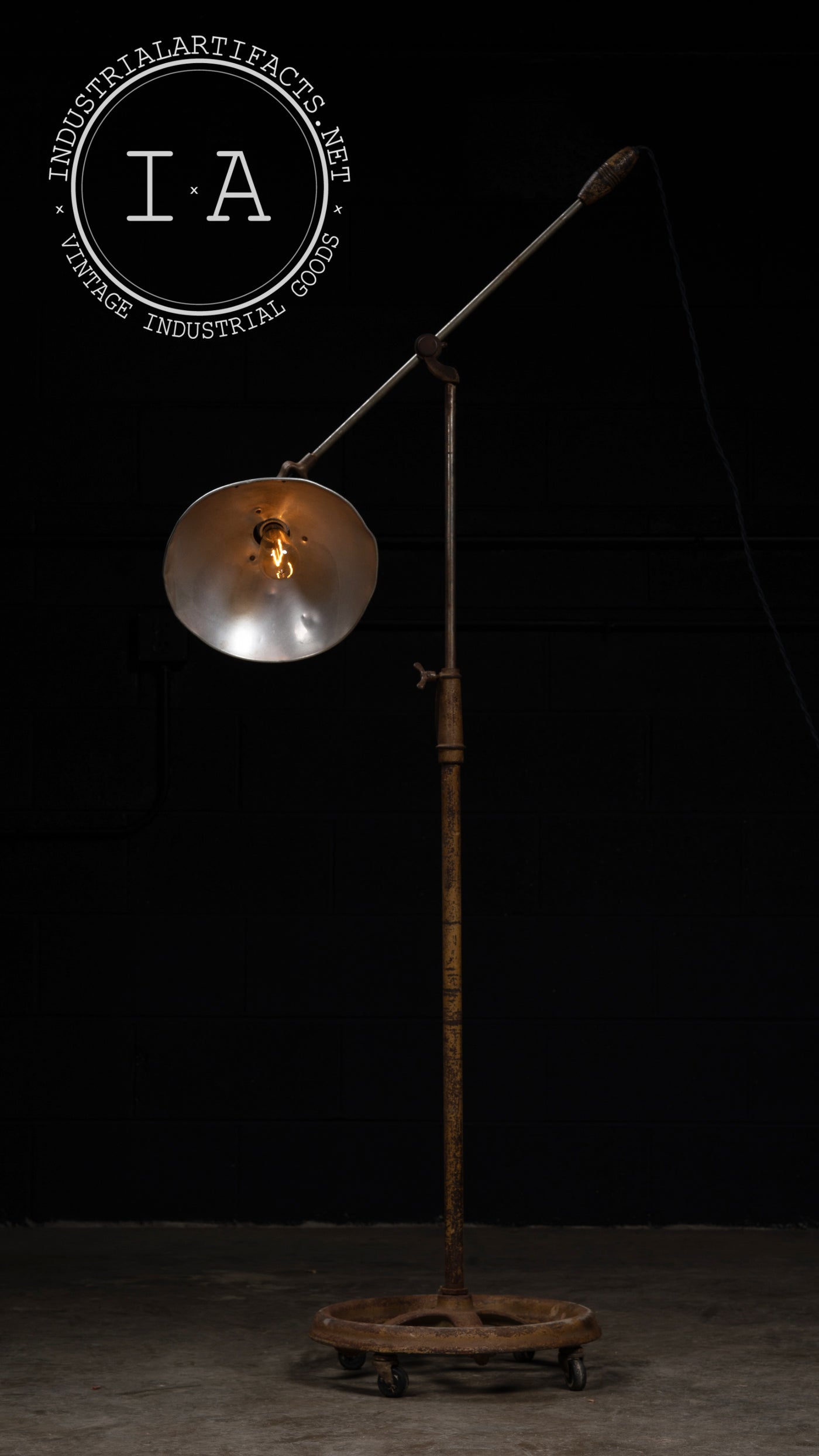 Antique Industrial Articulating Floor Lamp