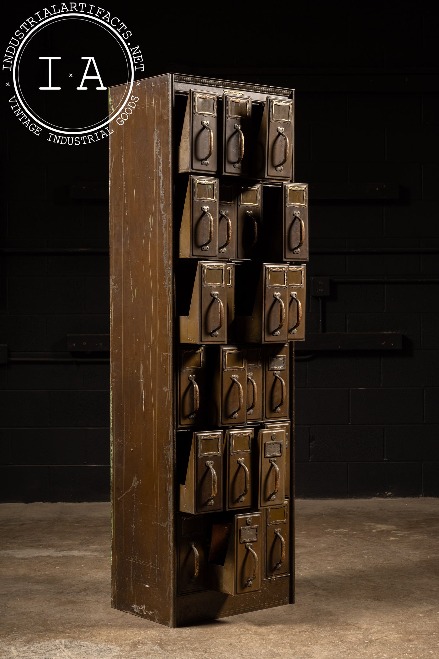 Early 20th Century Industrial Multi-Drawer Steel Cabinet