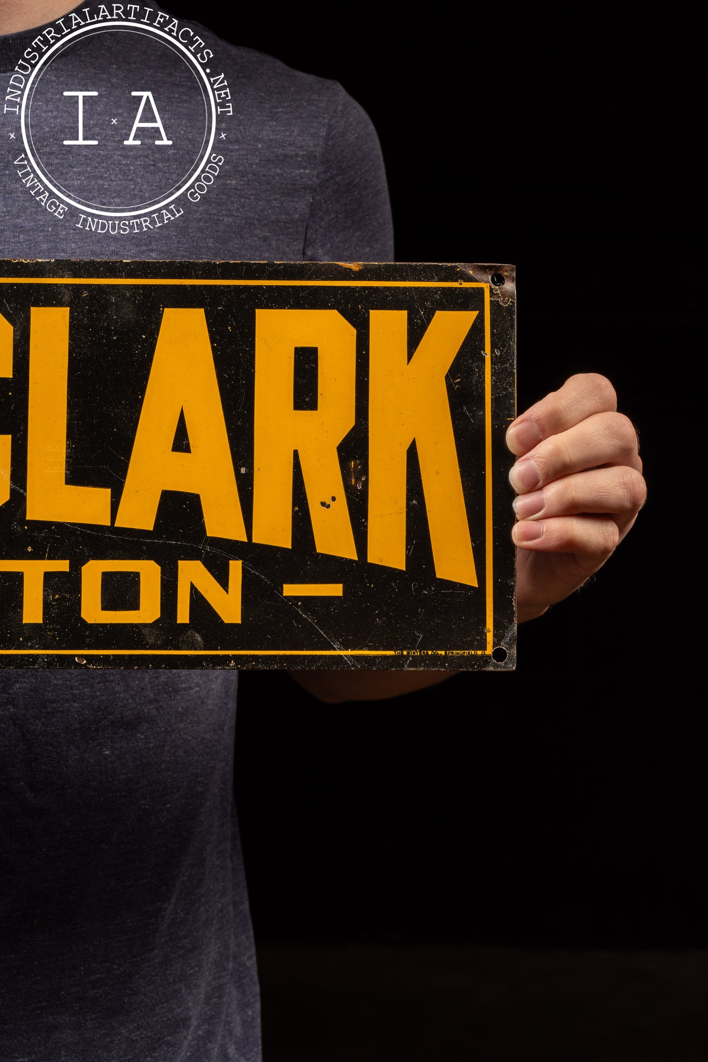 Early 20th Century Hotel Clark Tin Litho Sign