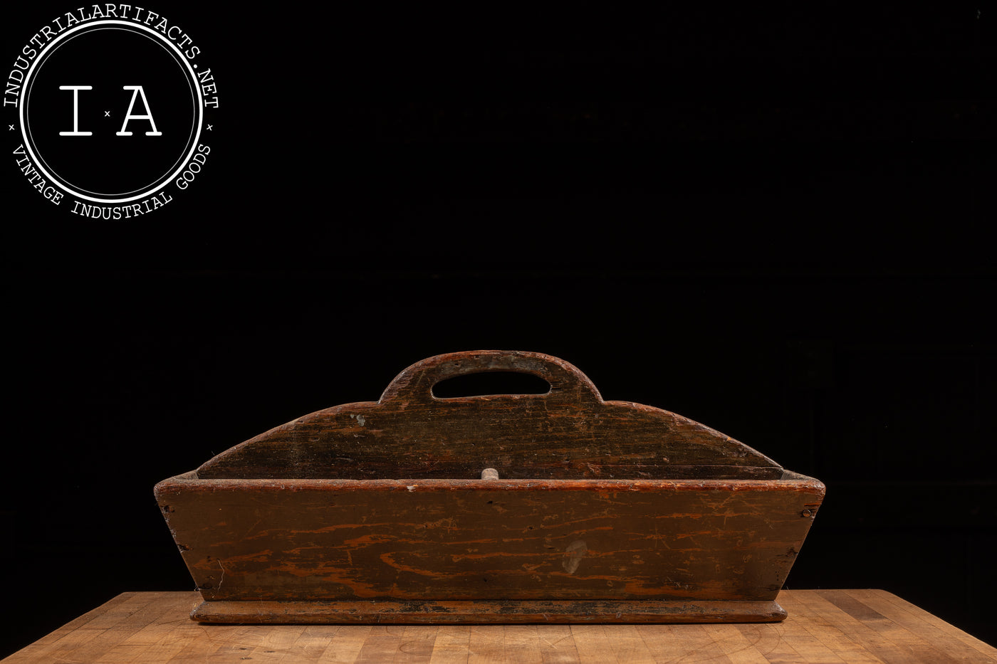 Primitive Wooden Carrier with Divided Interior