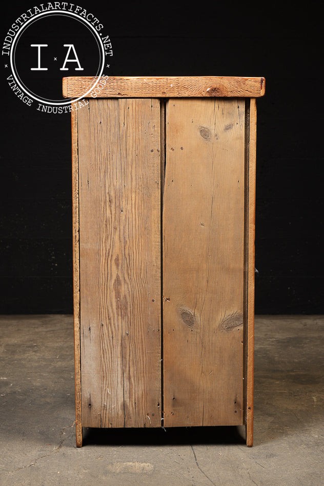 Antique Rustic Pine One-Door Cabinet