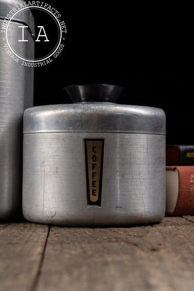 Set Of Four Midcentury Aluminum KROMEX Pantry Containers