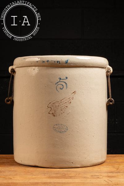 Early 20th Century 5-Gallon Red Wing Crock