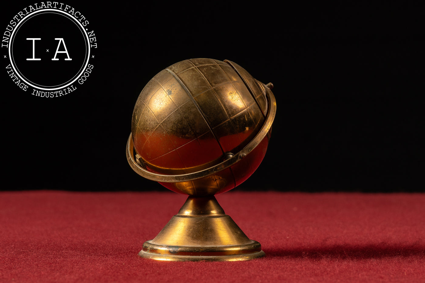 Vintage Space Age Brass Globe Ashtray