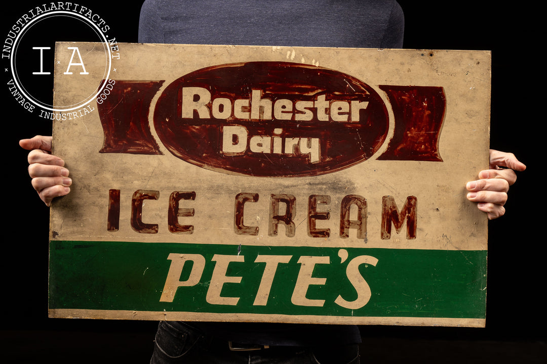 Vintage Hand-Painted Rochester Dairy Sign – Industrial Artifacts