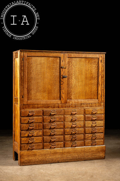 Early 20th Century Tiger Oak Library Cabinet