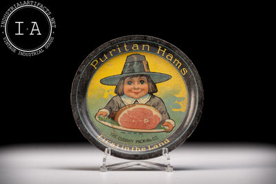 Vintage Puritan Hams Tin Litho Tip Tray