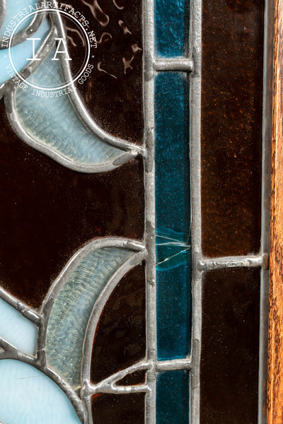 Late 19th Century Memorial Stained Glass Panel in Frame