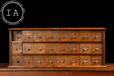 Early 20th Century Tiger Oak Puzzle Box Card Catalog