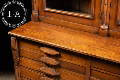 Early Walnut Stepback Apothecary Cabinet