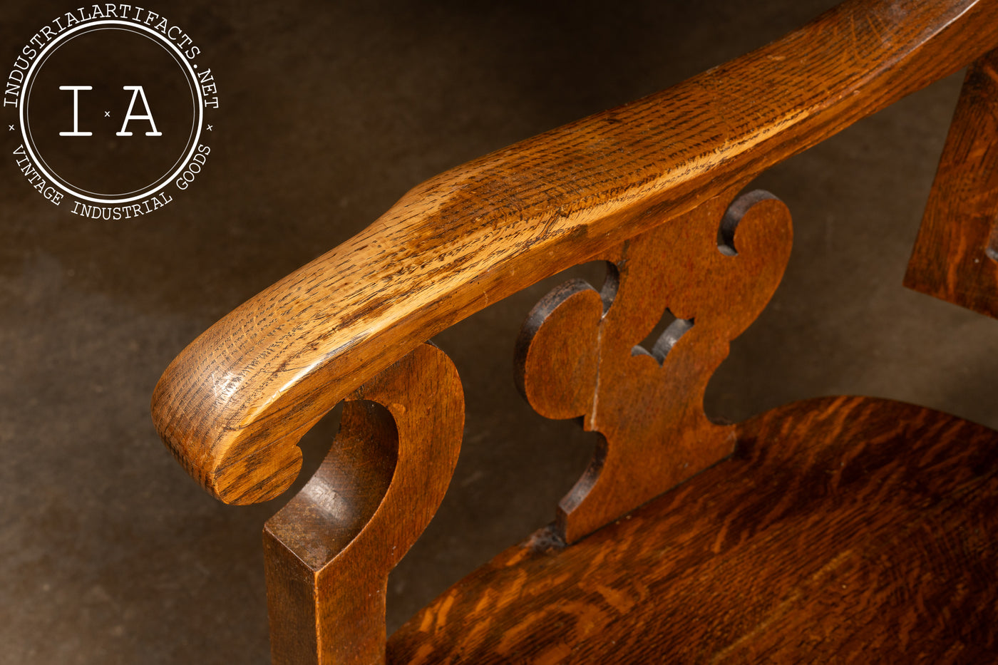 Early 20th Century Carved Oak Rocking Chair