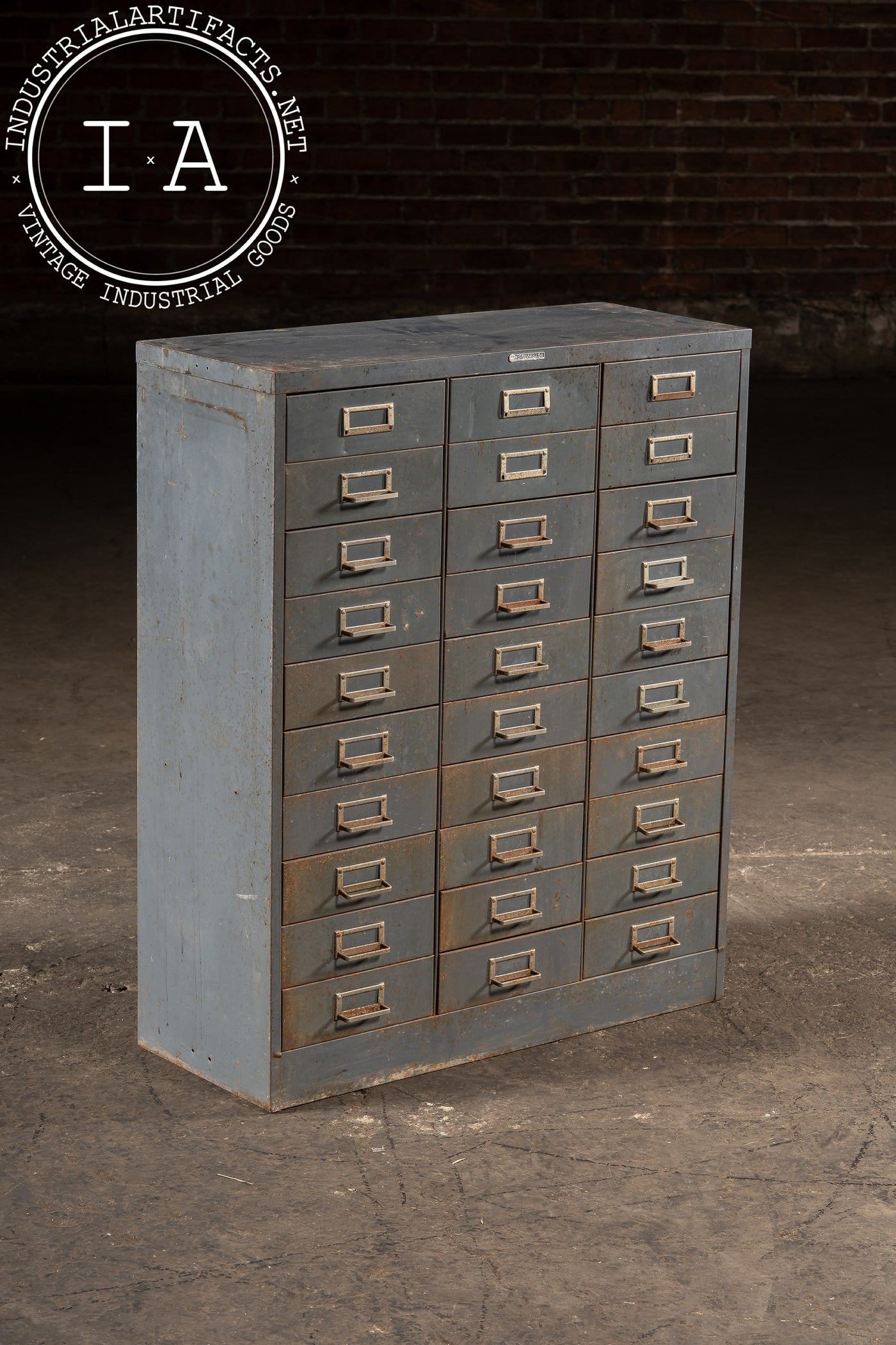Vintage Industrial 30-Drawer Cabinet in Grey by Steelmaster