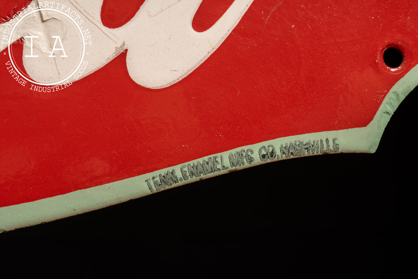 Vintage Single-Sided Porcelain Coca-Cola Sign