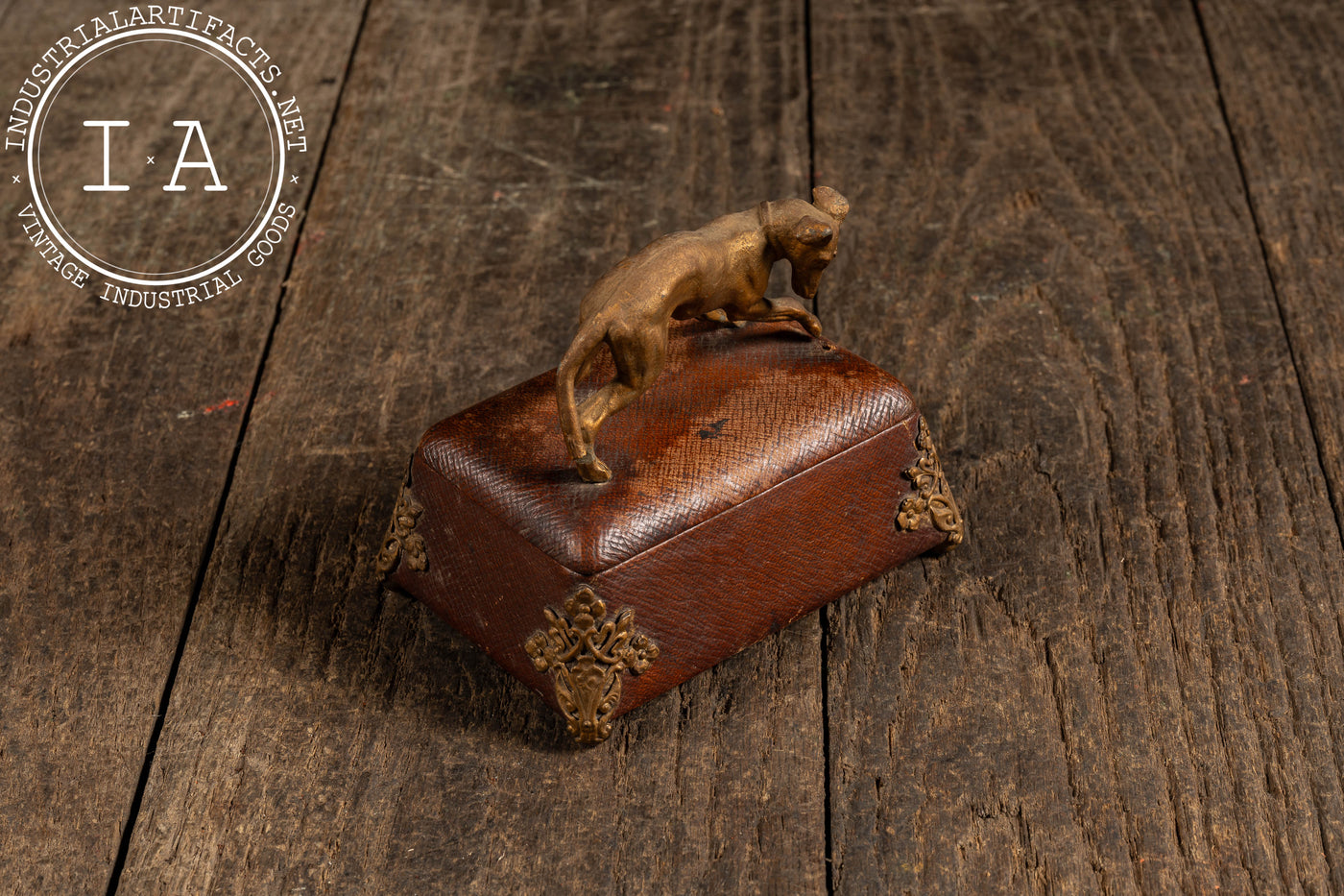 Early 20th Century Leather Wrapped Italian Greyhound Vessel