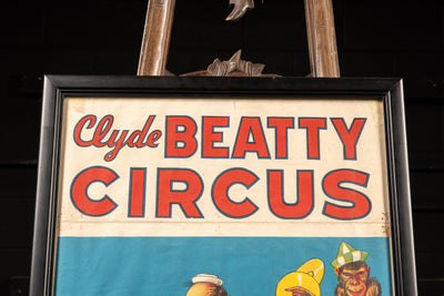 c. 1950 Clyde Beatty Circus Lithograph Poster