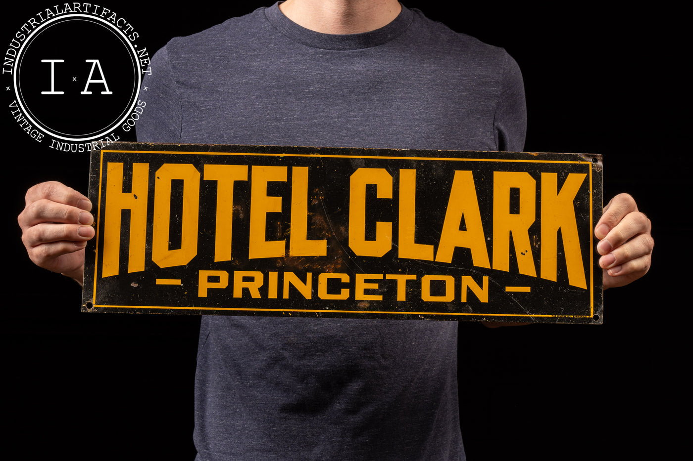 Early 20th Century Hotel Clark Tin Litho Sign