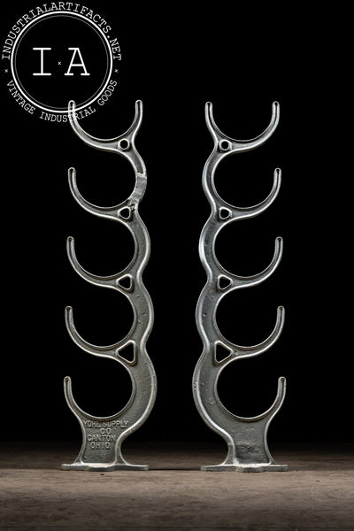 Antique Industrial Cast Iron Pipe Rack Set by Yohe Supply Co.