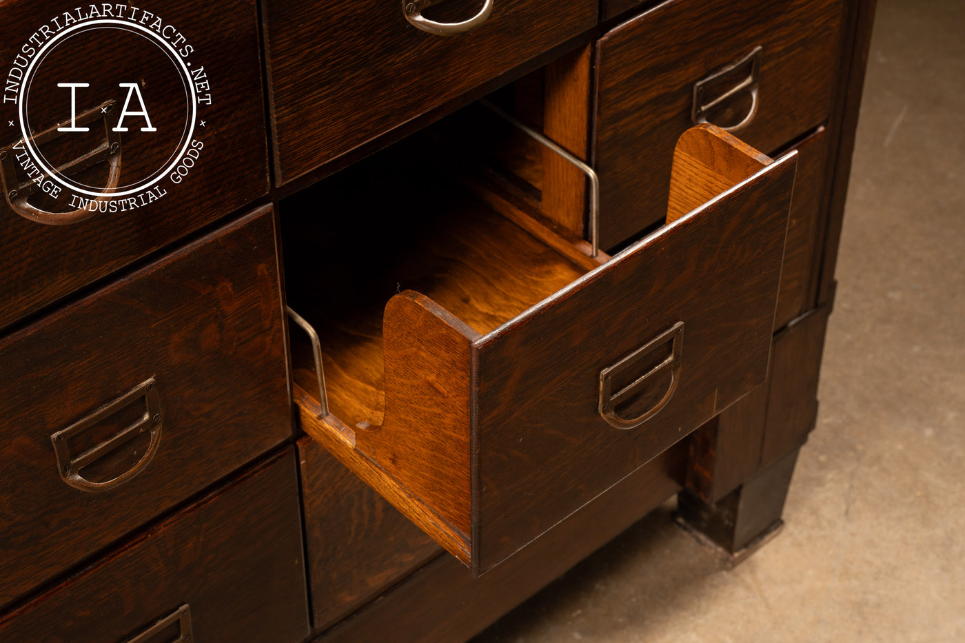 Early Haberdashery Oak and Glass Display Case with Drawers