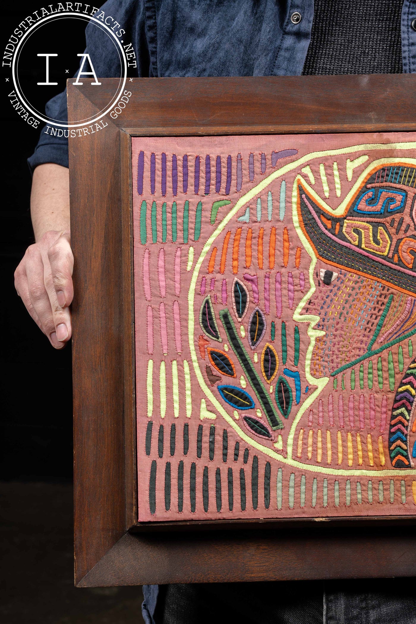Framed Kuna Mola Mesoamerican Textile Art