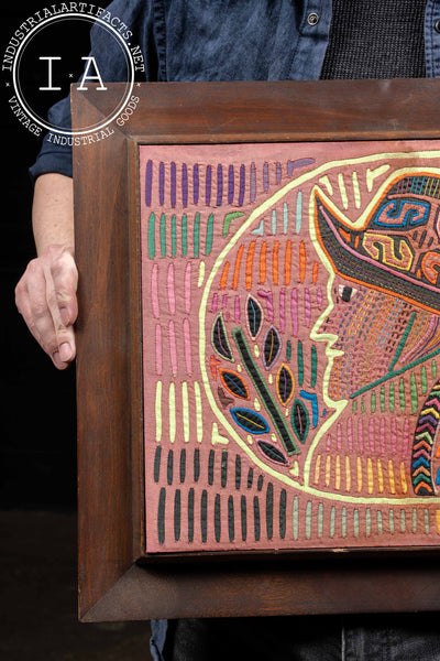Framed Kuna Mola Mesoamerican Textile Art