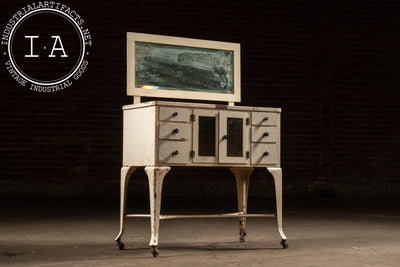 Early 20th Century Medical Sideboard Cabinet With Mirror
