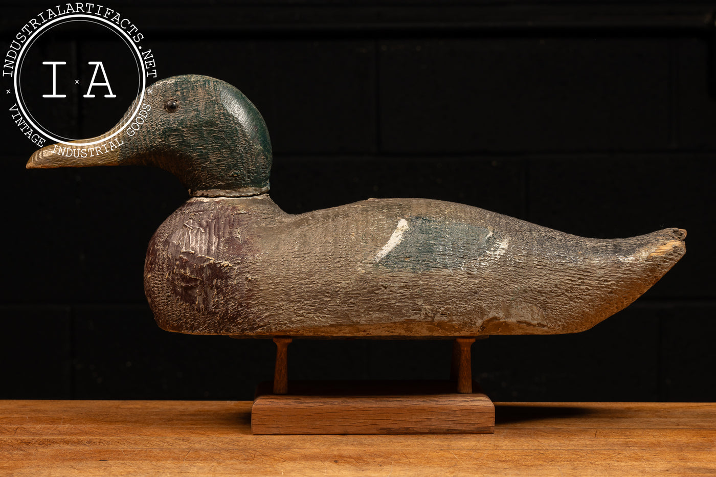 Primitive Wooden Mallard Drake Decoy