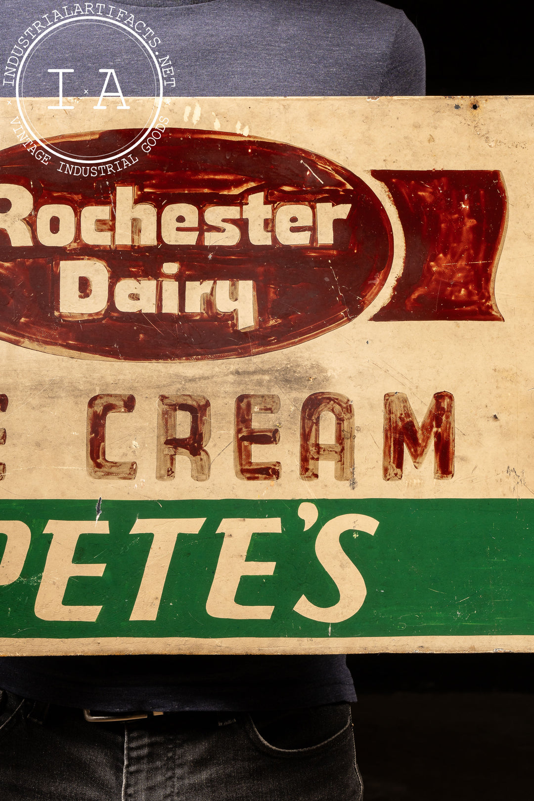 Vintage Hand-Painted Rochester Dairy Sign – Industrial Artifacts