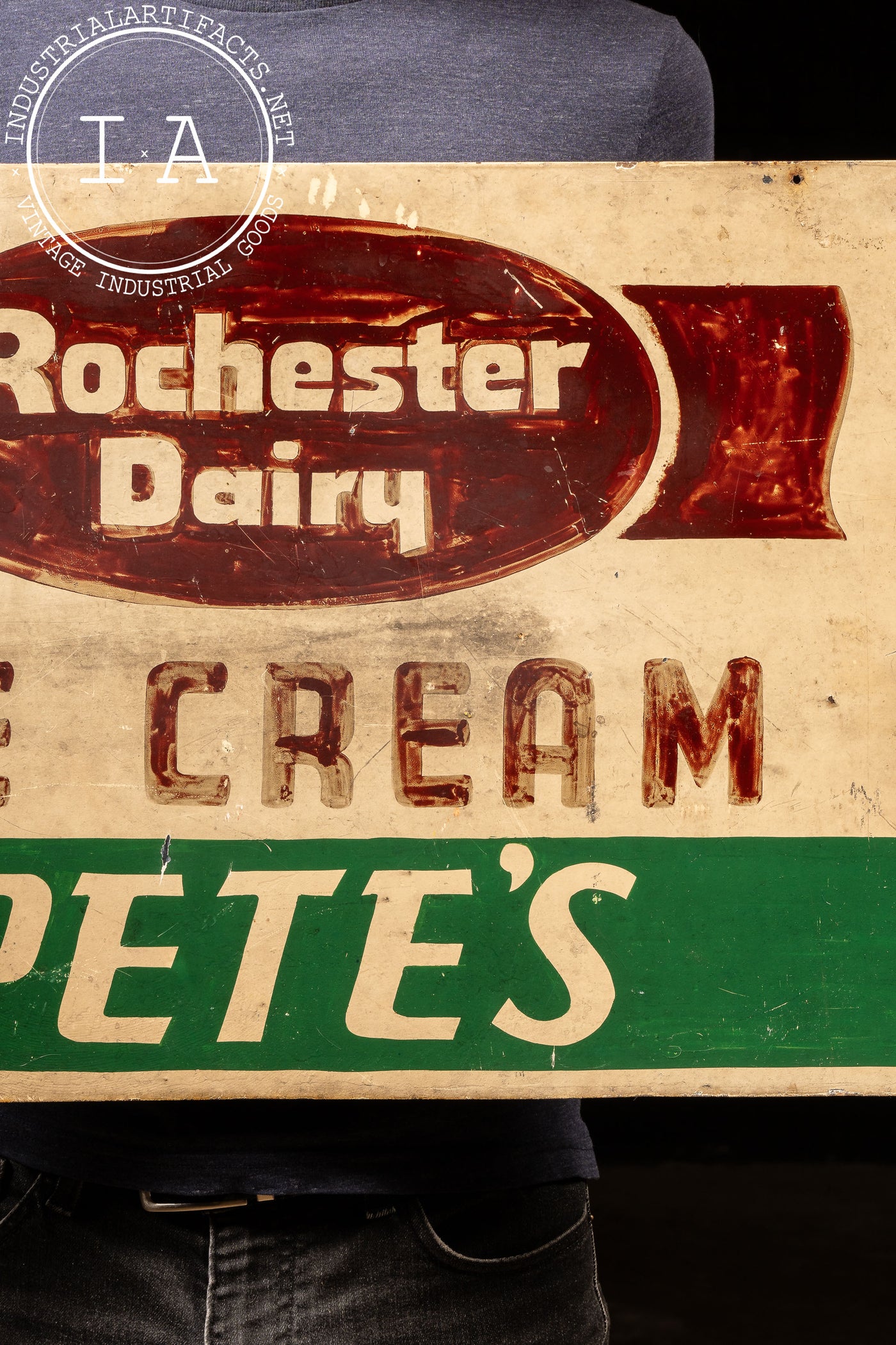 Vintage Hand-Painted Rochester Dairy Sign