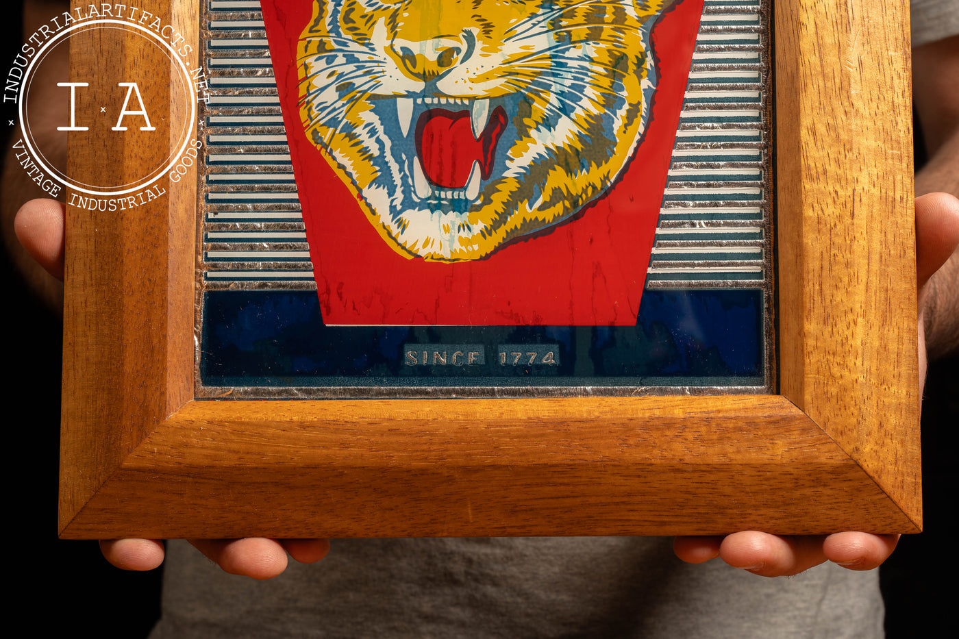 Vintage Framed Schmidt's Tiger Head Ale ROG Sign