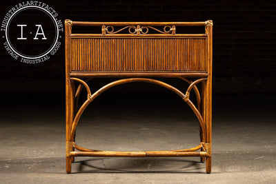 Mid-Century Rattan and Bamboo Stationery Desk and Chair by Lillian Vernon