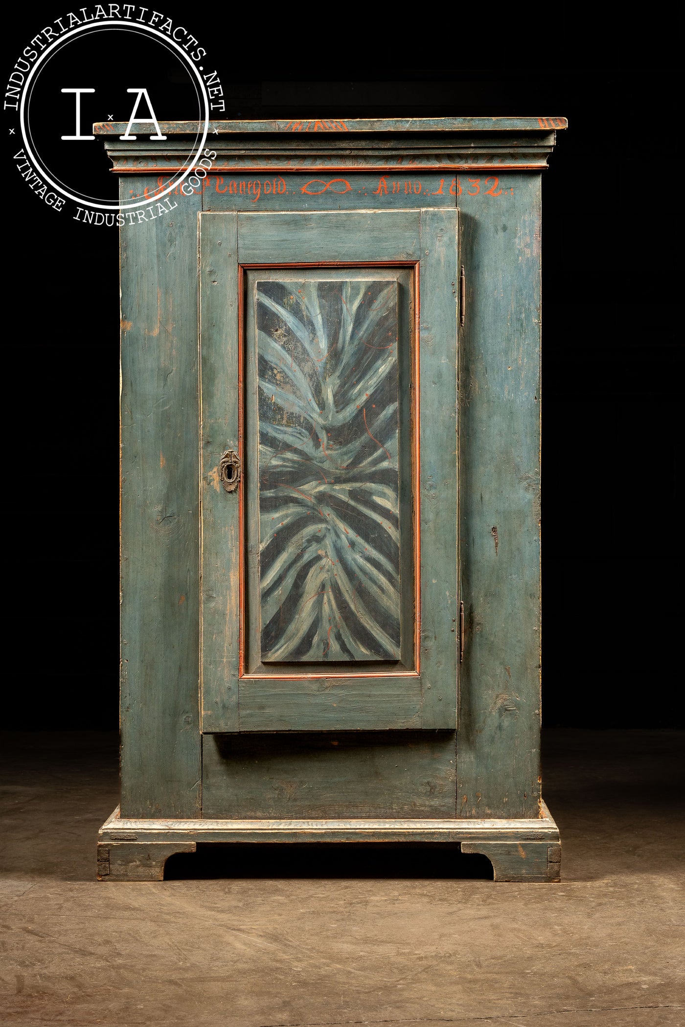 Primitive Swedish Cabinet in Blue