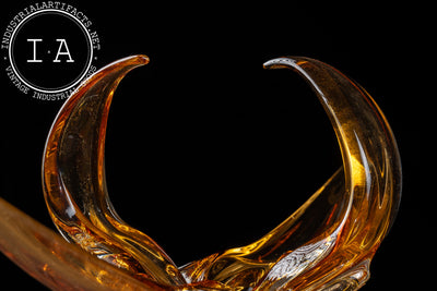 MCM Chalet Art Glass Dish in Amber