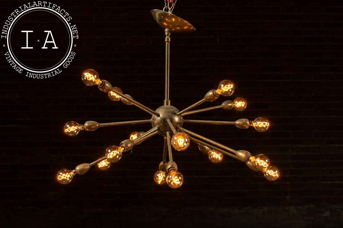 Vintage Space Age Brass Sputnik Ceiling Fixture