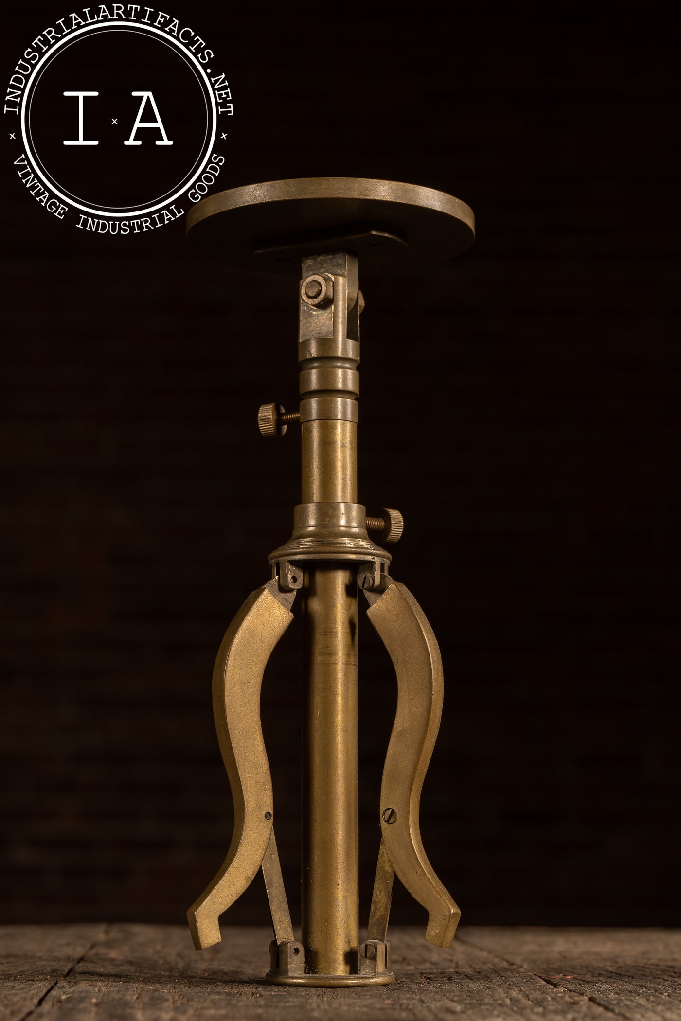 Vintage Adjustable Brass Mercantile Display Stand