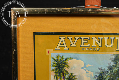 Antique Avenue Brand Citrus Framed Fruit Crate Label