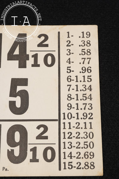 Vintage Cardstock Double-Sided Gas Price Tax Sign
